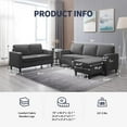 thumbnail image 2 of ijuicy 2-Piece Modern Linen Living Room Furniture Set, Dark Gray, 2 of 8