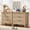 Natural, variant on LELELINKY 31.5" Wide Rattan Boho Nightstand, 3-Drawer Bedside Table with Storage, Tall Chest of Drawers for Bedroom, Living Room, Grey White