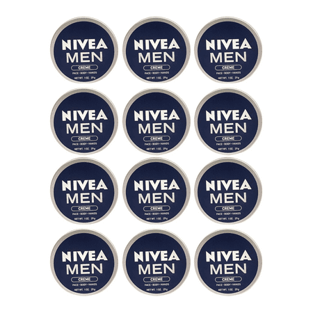 Nivea Men Creme Tin 1 oz Moisurizer for Face, Body & Hands (12 Pack)