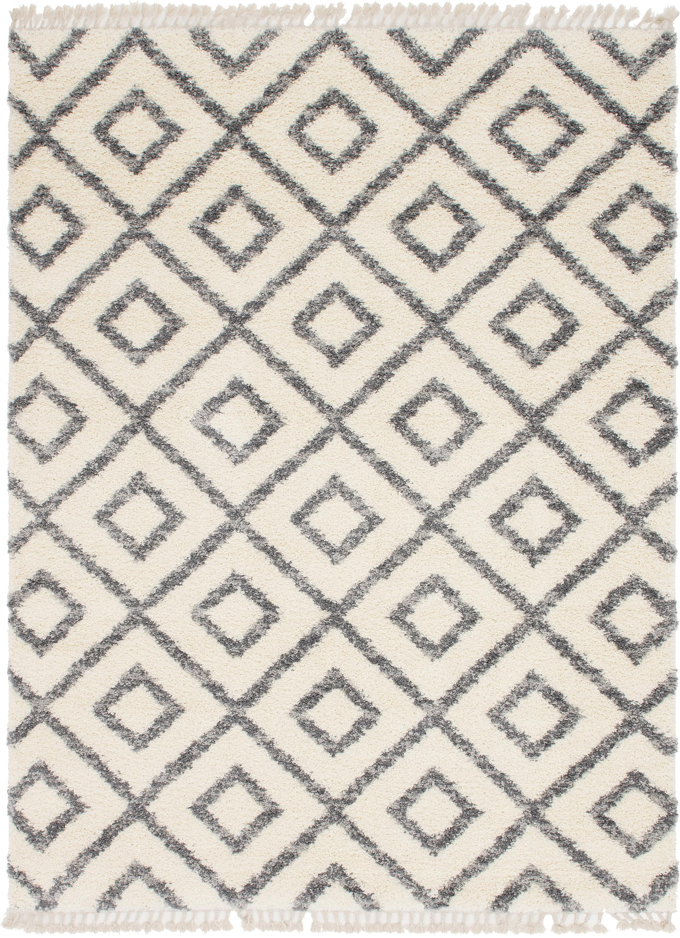 Unique Loom Diamond Hygge Shag Modern Geometric Area Rug or Runner