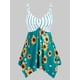 thumbnail image 1 of Más el tamaño de rayas girasol Imprimir Pañuelo Tank Top Rosegal Camisetas sin mangas de talla grande, 1 of 5