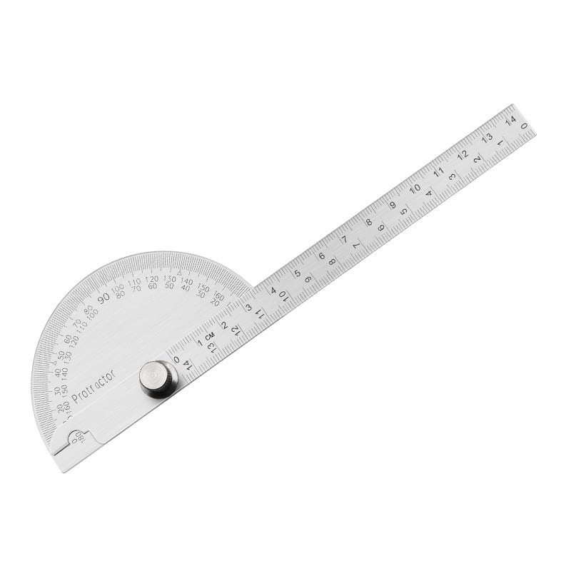 0180 Degree Round Head Protractor, Multifunctional Stainless Steel