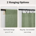 thumbnail image 4 of Patin Green Valances for Windows 2 Panels 52 x 18 Inch, Light Filtering Faux Linen Textured Small Kitchen Curtains, Rod Pocket Rustic Valances Curtains for Bedroom Cafe Basement, 4 of 10