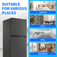 thumbnail image 5 of CALLIEVER 2 Door with Freezer Mini Fridge,4.5 Cu.ft Compact Refrigerator,Mini Refrigerator for Kitchen Apartment and Office,Dark Grey, 5 of 9