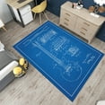 thumbnail image 2 of Dreammotif Blue Guitar Rug, Modern Area Rugs, Colorful Living Room Decor, Game Room, Big Bedroom Rug For Teens, Durable Floor Carpet, 2 of 7