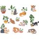 thumbnail image 1 of Un conjunto de pegatinas de pared de gatos pegatinas de pared de plantas en maceta decoración de pared para sala de estar bebé guardería habitación de los niños JAMW Sencillez, 1 of 5