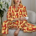 thumbnail image 6 of Uemuo Hot Chili Pattern Womens Pajama Sets,PJ Set for Women,Pajamas for Women Logo,Long Sleeve Pajama Set for Women,Soft Long Sleeve Top With Pants-XX-Large, 6 of 9
