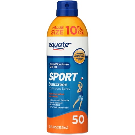 Equate Sport Broad Spectrum Sunscreen Continuous Spray, SPF 50, 10 (Best Suntan Lotion For Face)