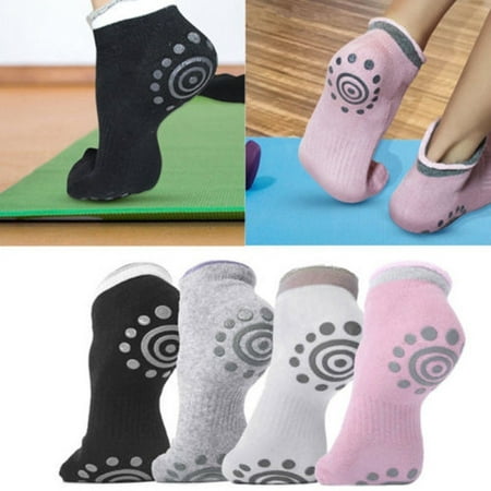 1Pair Women Men Yoga Socks Non Slip Pilates Massage Sport Ankle Socks Grip