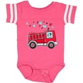 thumbnail image 3 of Inktastic Valentine Fire Truck with Cute Dalmatian and Hearts Boys or Girls Baby Bodysuit, 3 of 5