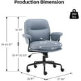 thumbnail image 2 of Ergonomic Home Office Chairs Leather Office Chair, Comfortable Office Chair with Padded Armrests, Reclining Height Adjustable Comfy Computer Chair with Lumbar Support, Sage, 2 of 14