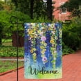 thumbnail image 3 of Northlight Watercolor Floral "Welcome" Outdoor Garden Flag 18" x 12.5", 3 of 5