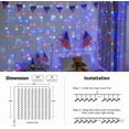 thumbnail image 5 of JMEXSUSS 300 LED Remote Control Christmas Curtain Lights, Plug in Fairy Curtain Lights Outdoor, Window Wall Hanging Curtain String Lights for Bedroom Backdrop Wedding Party Indoor Decor, Warm White, 5 of 10
