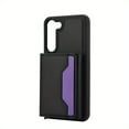 thumbnail image 5 of 2 In 1 Fashion Faux Leather Phone Case For Samsung Galaxy S23 Ultra S22 Ultra S23 Plus S22 Plus A13 A14 A53 A54 Business Flip With Magnetic Aluminum Card Box 10 Cards Wallet Slot Holder Protect Cover, 5 of 5