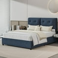 thumbnail image 6 of 4 EVER WINNER Queen Bed Frame, Queen Size Bed Frame with Headboard, Boucle Bed Frame with Removable Pillow Upholstery, No Box Spring Required, Easy Assembly, Navy Blue, 6 of 6