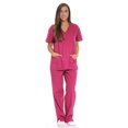 thumbnail image 1 of Estbridge Ensembles de Sarraus pour Femmes à Six Poches Sarraus Médicaux (Col en V avec Pantalon Cargo), 1 of 5
