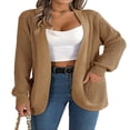 thumbnail image 1 of PENGXIANG Womens Open Front Knit Cardigan Long Sleeve Solid Color Pocket Sweater Loose Fall Tops S, 1 of 7