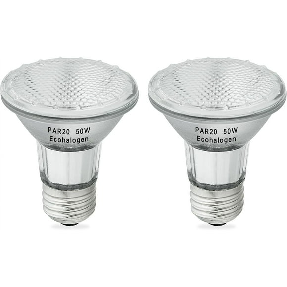 PAR20 Halogen Light Bulb 120V 50W E26 Medium Base Flood Light Bulbs Dimmable for Range Hood Lights,Ceiling Fan,Table Light,2800K Warm White Pack of 2