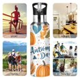 thumbnail image 7 of Yayeee 20oz Insulated Water Bottle Double Wall Stainless Steel with Flip Straw Lid, Pumpkins Pattern, 7 of 7
