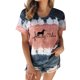thumbnail image 1 of Mujeres Casual Cuello Redondo Manga Corta Estampado Jersey Blusa Camiseta Tops Sueltos OAVQHLG3B Store  lin121212, 1 of 4