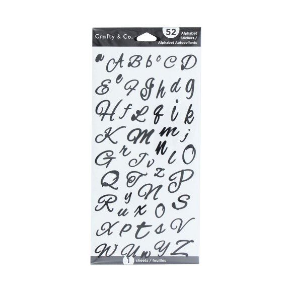 CRAFTY & CO. Alphabet Stickers Rainbow Glitter, 518 pcs, Black