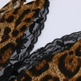 thumbnail image 5 of Fengqque New Women Plus Size Sexy Lingerie Lace Trim Leopard Romper Bodysuit Underwear, 5 of 8