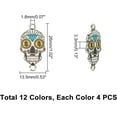 thumbnail image 3 of PH PandaHall Skull Pendants Links, 12 Colors Halloween Enamel Skeleton Pendants Tag Connectors Skull Dangle Charms with Double Loop for Necklace Bracelet Earring Crafts Jewelry Making Crafting, 48pcs, 3 of 7