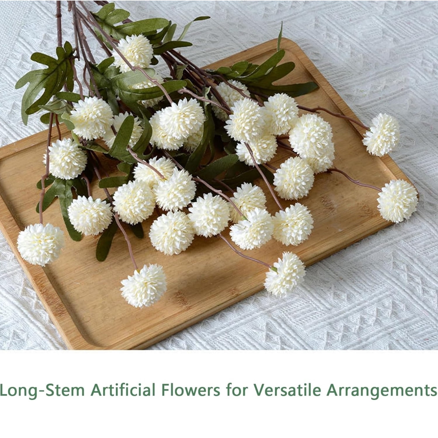 Artificial Eucalyptus Stems and Faux Chrysanthemum Flowers 6 Stems Artificial Mum Flower with 10 Branches Eucalyptus Stems for Wedding Bouquet Home Office Party Floral Arrangements