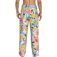 thumbnail image 3 of Picia Watercolor Wildflowers Mens Soft Woven Cotton Elastic Waistband Sleep Pajama Pant Lounge Sleep Pant With Pockets And Drawstring-XX-Large, 3 of 9