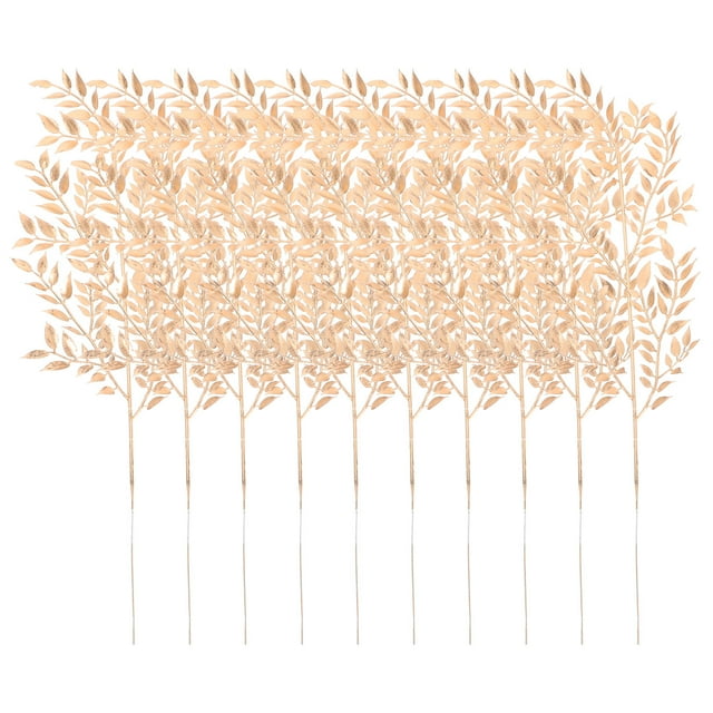 unbranded 10Ud Plantas Artificiales Doradas Con Hojas Realistas Para