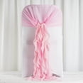 thumbnail image 3 of Balsa Circle Pink Premium Solid Curly Chiffon Chair Sashes Wedding Slipcovers, 3 of 6