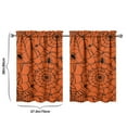 thumbnail image 4 of Spooky Halloween Tier Curtains Set of 2, with Pumpkin and Black Cat Print, Vintage Horror Semi-Sheer Window Panels 27.5x36in(70x90cm) Kitchen Curtains, 4 of 4