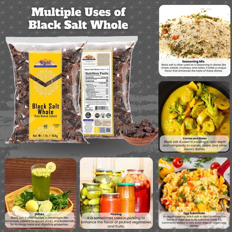 Indian Premium Black Salt Whole Sabut Kala Namak 100gms-1000gms FREE