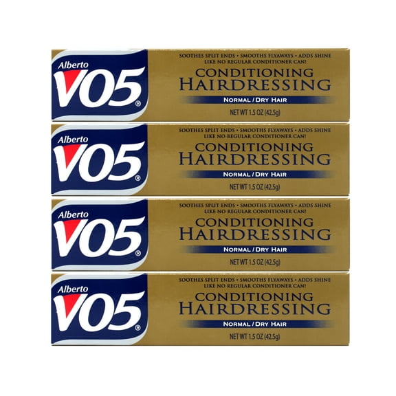 Alberto VO5 Conditioning Hairdressing, Normal/Dry Hair, Soothes Split Ends, Adds Shine, 1.5 oz (Pack of 4)