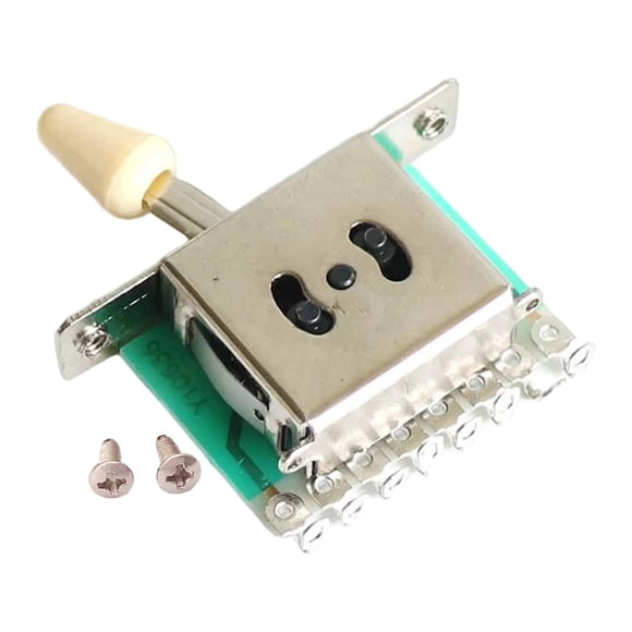 FashionCha Pickup Selector Switch Electric Guitar Accessory Pickup Lever Switch Replacement Part Musical Instrument Attachment Component With Screws Mounting Hardware Quiet Yellow 5 Way