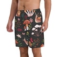 thumbnail image 2 of Kll Mushroom With Snails Men'S Casual Summer Beach Shorts Hawaiian Shorts With Pockets-3x-Large, 2 of 9