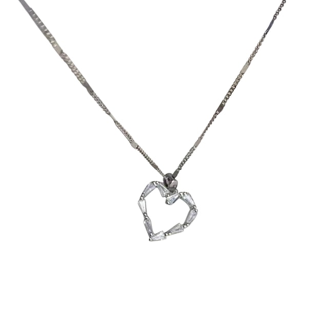 Txlixc Collar de estilo simple para mujer con colgante hueco en forma de corazón Txlixc Moda