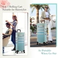 thumbnail image 4 of 4 in 1 Rolling Makeup Train Case Large Cosmetic Trolley Box Salon Barber Case Traveling Cart Trunk, 4 of 7