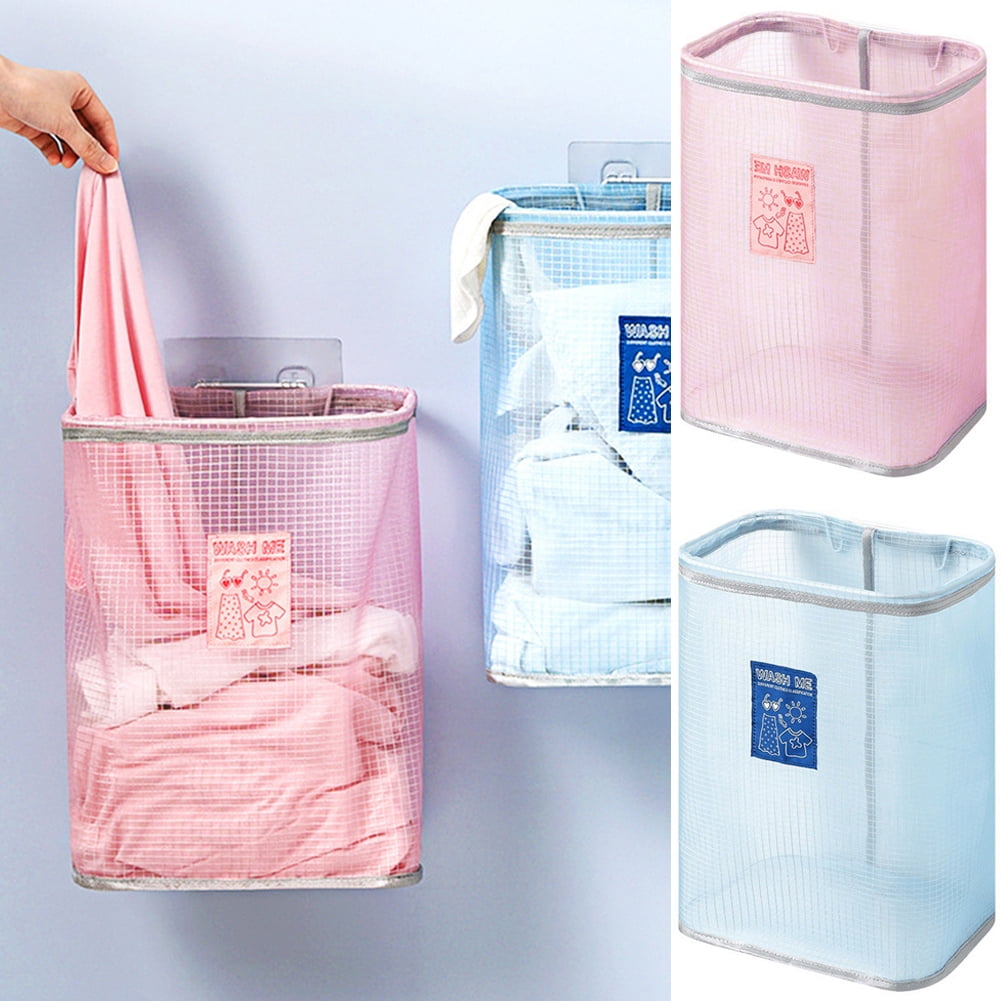 Details about   Pop-Up Laundry Hamper Foldable Mesh Laundry Hamper Basket Bag with Handles Gray 