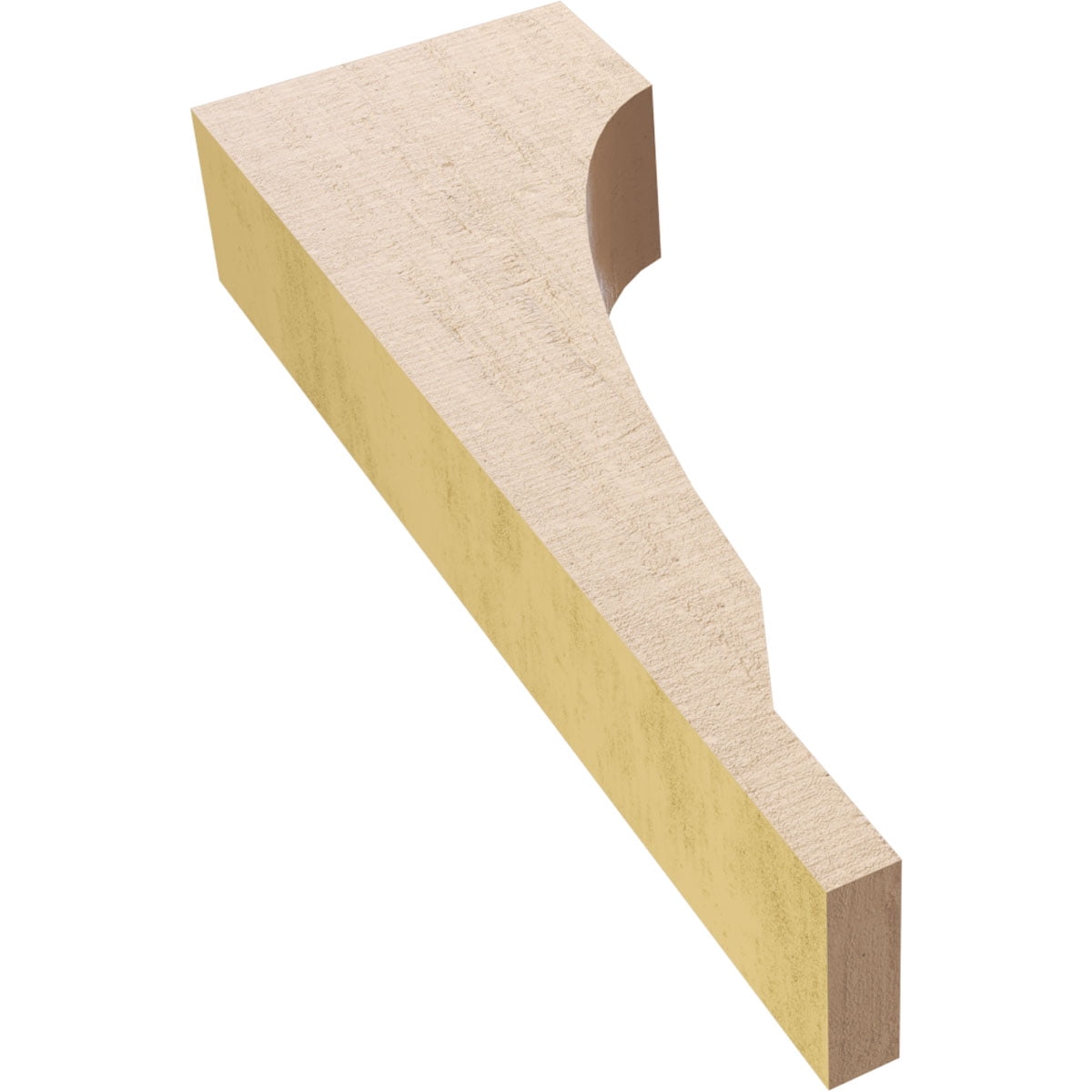 2"W x 4"D x 12"H Thin Moab Rough Cedar Woodgrain TimberThane Corbel, Primed Tan