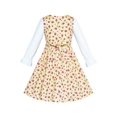 thumbnail image 3 of Girls Dress Yellow Floral Long Sleeve Cotton Casual Dress 5 Years, 3 of 6