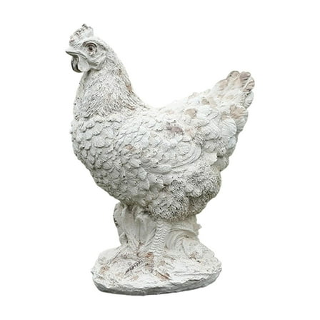 Chicken Garden Statue Realistic Figurine Weatherproof Resin Outdoor Decor for Patio Lawn and Yard