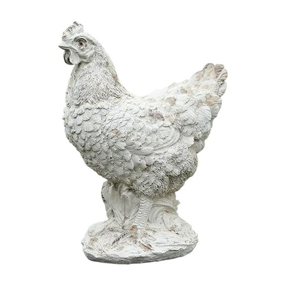 Chicken Garden Statue Realistic Figurine Weatherproof Resin Outdoor Decor for Patio Lawn and Yard