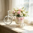 thumbnail image 5 of Aaihamo Bicycle Decorative Flower Basket, Vintage Miniature Rattan Tricycle Bike Figurine, Rustic Multi Functional Storage Basket for Party Decoration Pots, 5 of 9