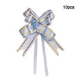 thumbnail image 2 of Amaiiu 10 Pieces Bow Pull Decor Multi-colors Festive Packing DIY Crafts Lightweight Plastic Hand-Pulled Flower Christmas Holiday Gold Light Blue, 2 of 7