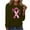Army Green, variant on Oalirro Army Green Long Sleeve Tops for Women Trendy Round Neck Long Sleeve Polyester Graphic Print Womens Top, L