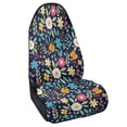 thumbnail image 2 of FUIALDOLG Front Seat Towel Cover Machine Washable Microfiber, Compatible with Van Suv, for Cars Trucks SUVs, Dark Blue Floral Print, 2 of 7