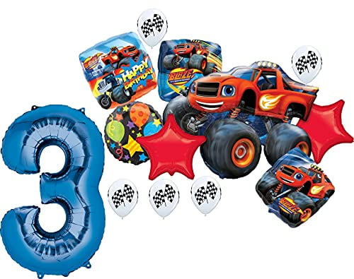 Blaze and the Monster Machines 3rd Birthday Party Supplies 13 pc Balloon Bouquet Decorations