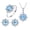 Sea Blue, variant on Women Cubic Zirconia Snowflake Pendant Necklace Stud Earrings Ring Set