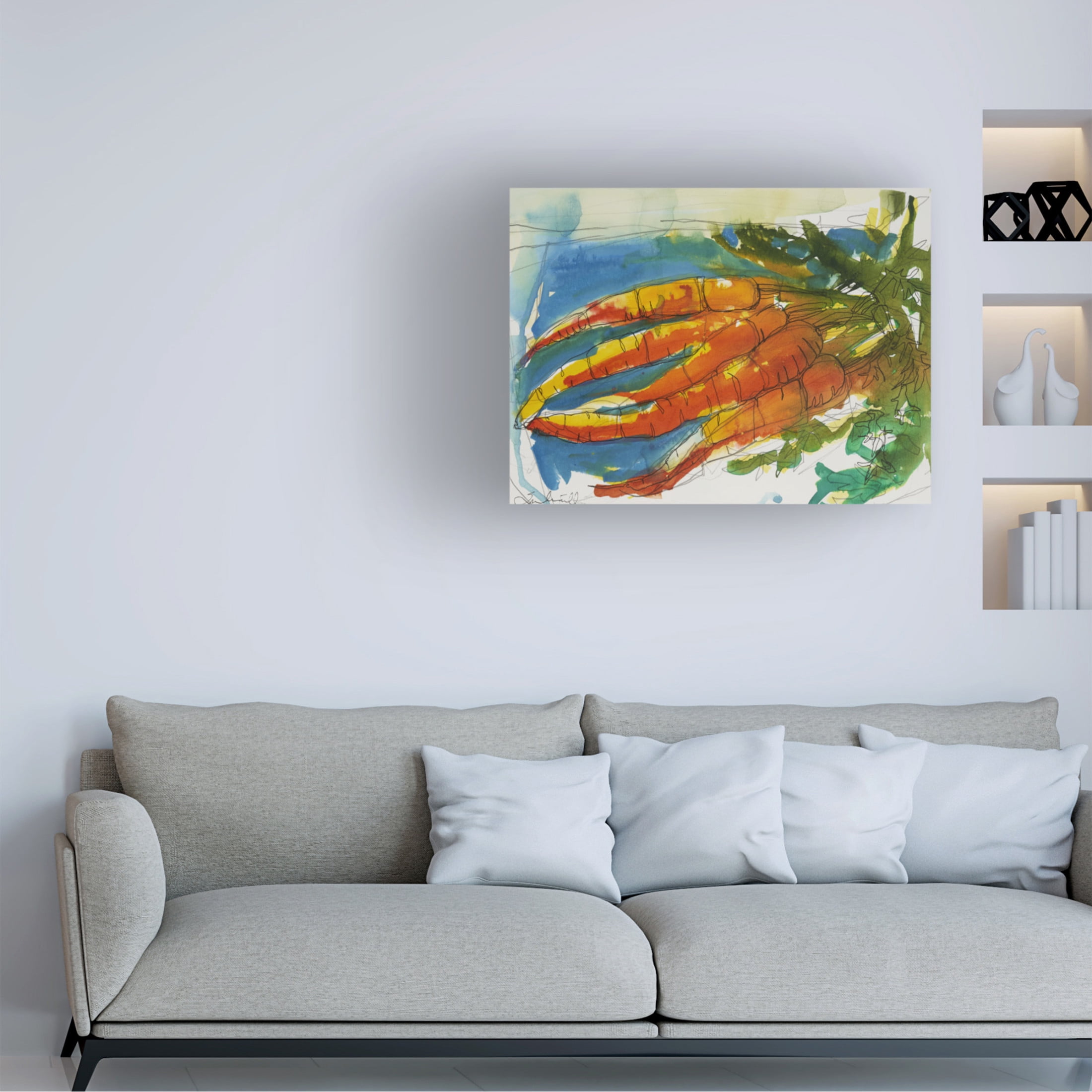 Canvas Wall Art - Erin McGee Ferrell 'Fresh Carrots II' Wall Art for Living Room, Bedroom, or Office Décor by Trademark Fine Art - 47 x 35 Inches